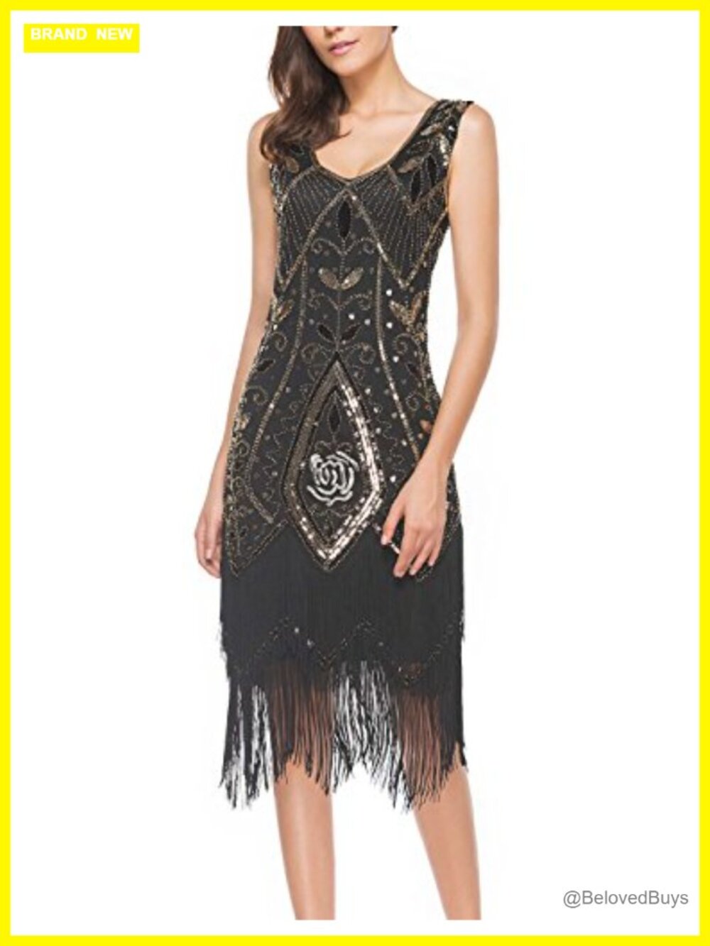 Sequin Fringed Flapper Dress Gatsy Cocktail